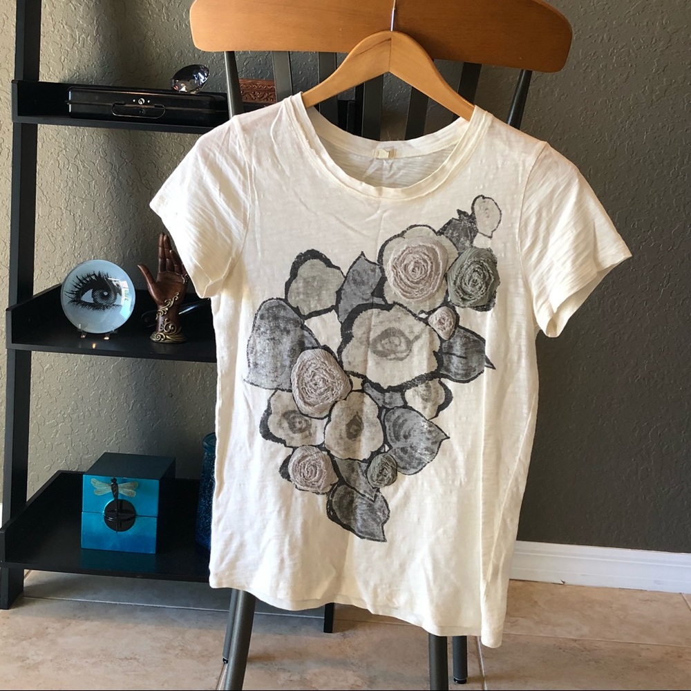 J. Crew Floral Thin T Shirt